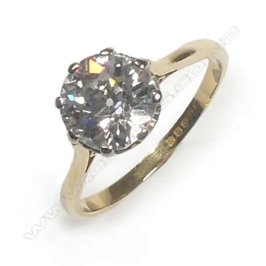 An estate 18ct gold and diamond solitaire ring
