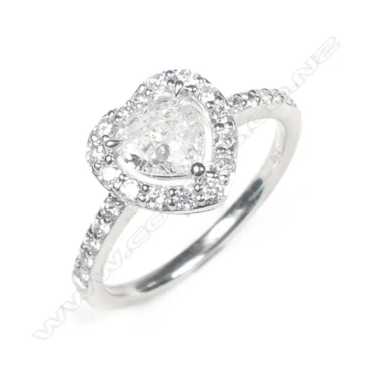 A platinum and diamond halo ring