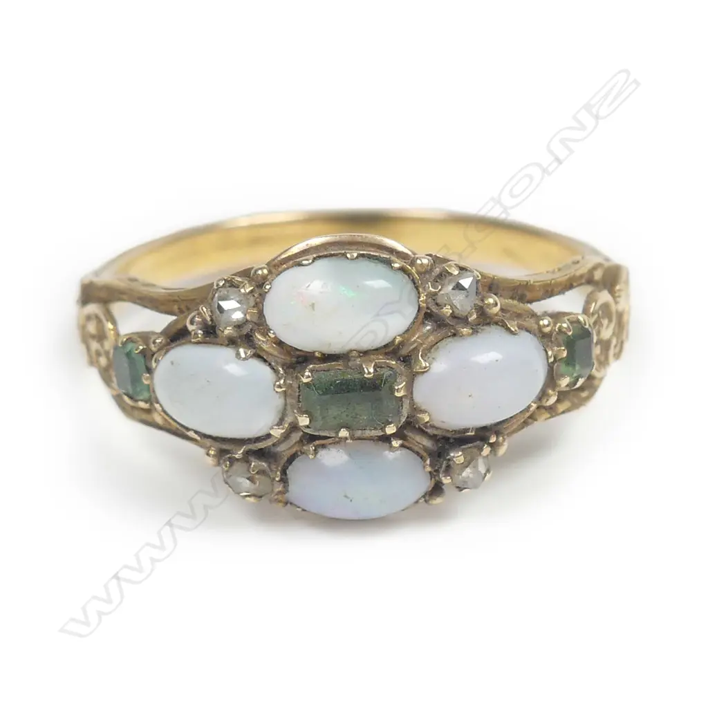 An early 19thC 18ct. yellow gold opal Image 1++