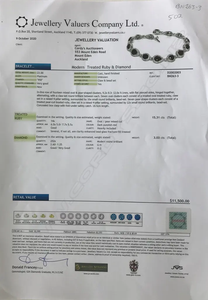 A platinum ruby and diamond halo bracelet Image 1++