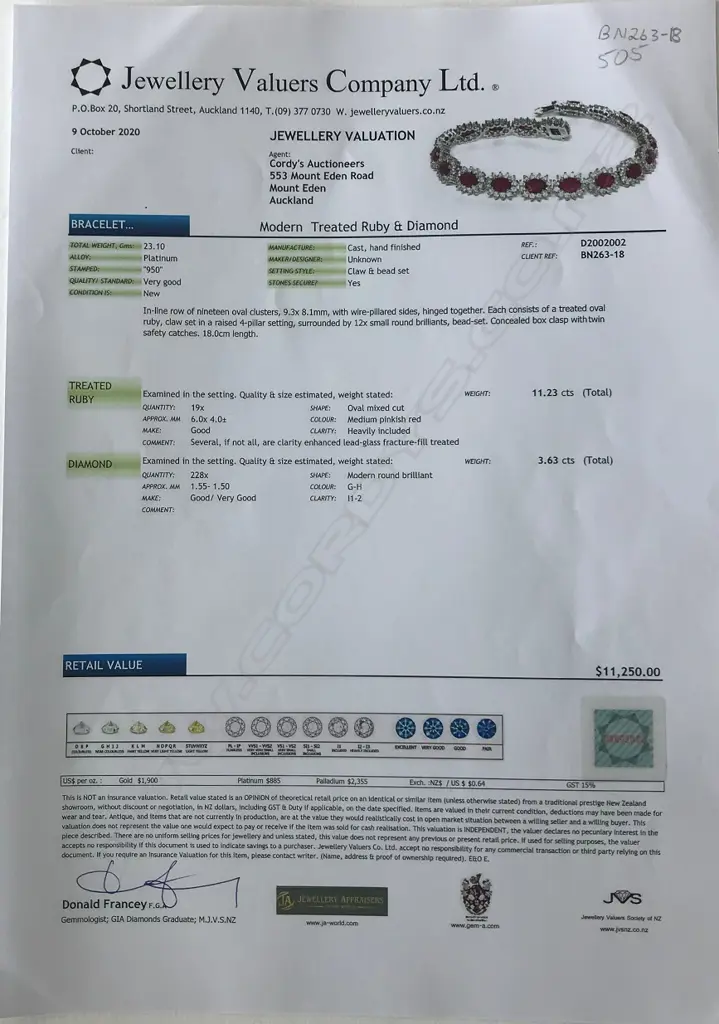 A platinum ruby and diamond tennis bracelet Image 1++