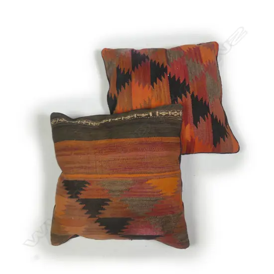 Two kilim faced large cushions