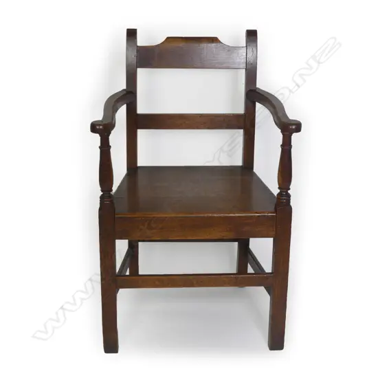 A 19thC oak country armchair