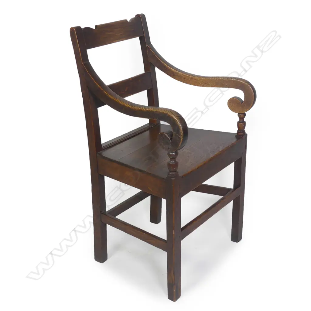 A Regency oak country armchair Image 1++