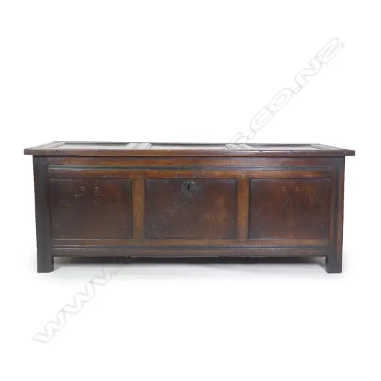An early Georgian oak coffer