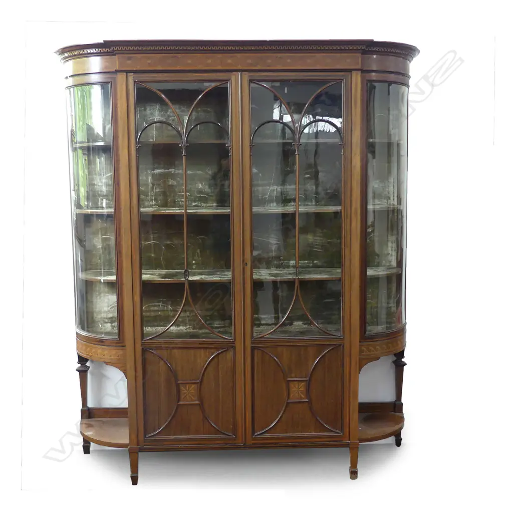 An impressive Edwardian mahogany Sheraton Revival display cabinet Image 1++
