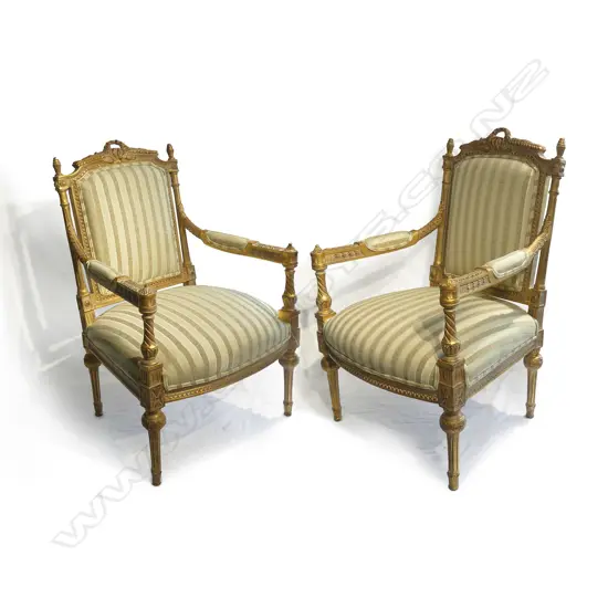 A pair of French style parlour chairs