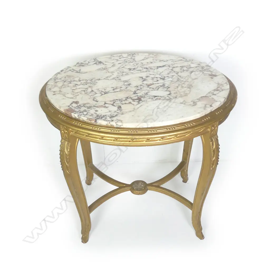 A French style marble top oval occasional table Image 1++