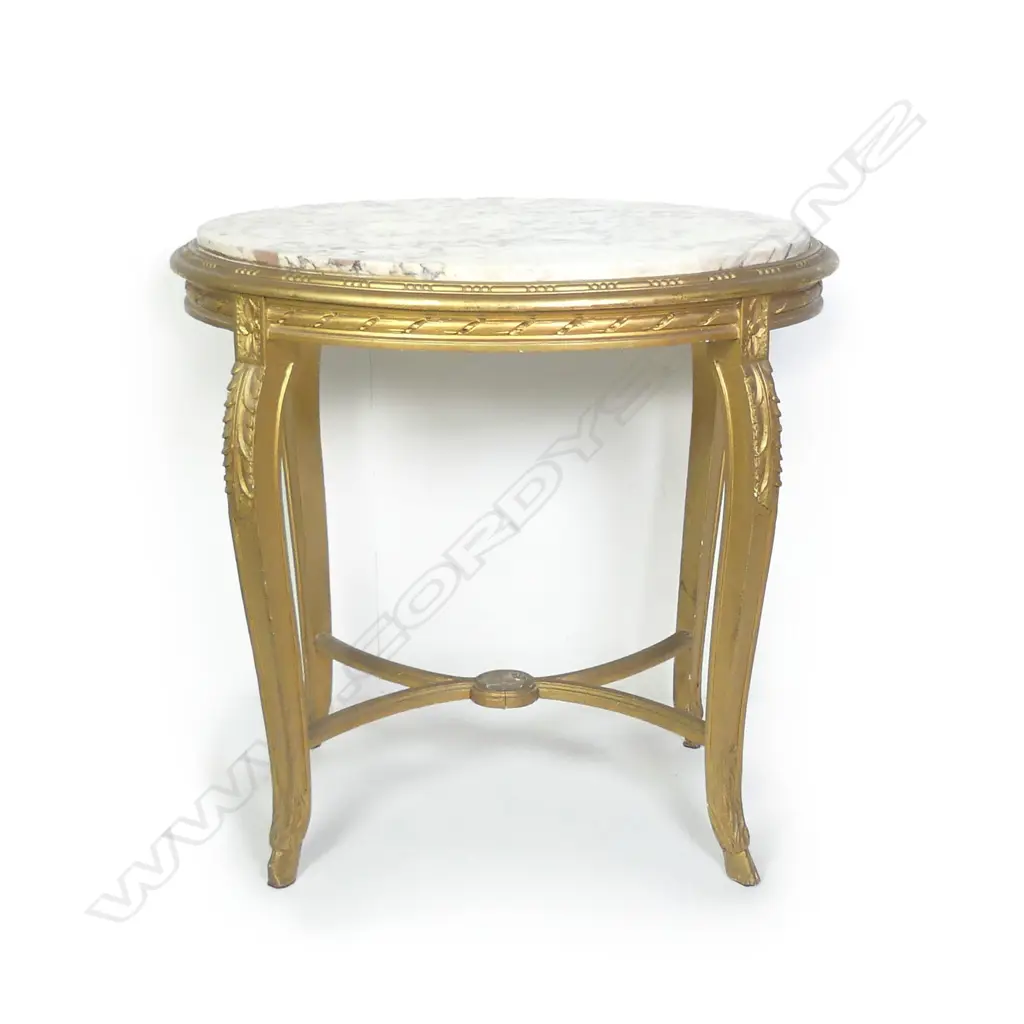 A French style marble top oval occasional table Image 1++