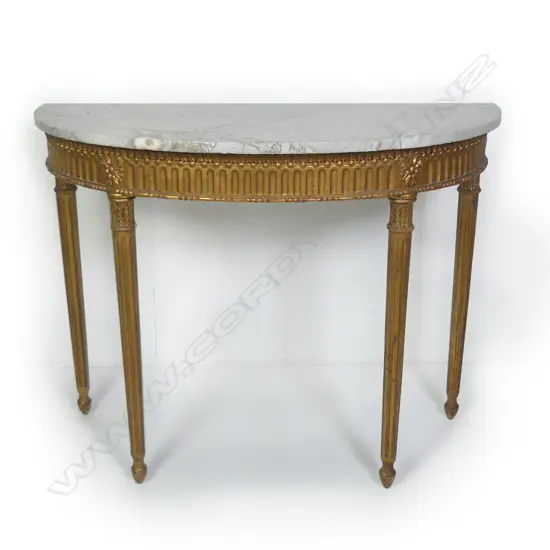 A French style demi-lune console table