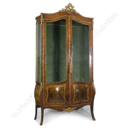 A vintage French kingwood vitrine