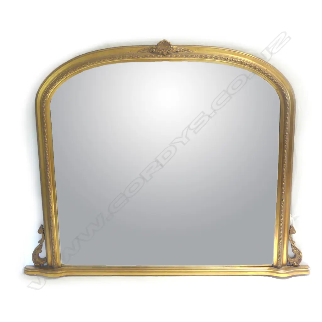 An antique style gilt framed overmantel mirror Image 1++
