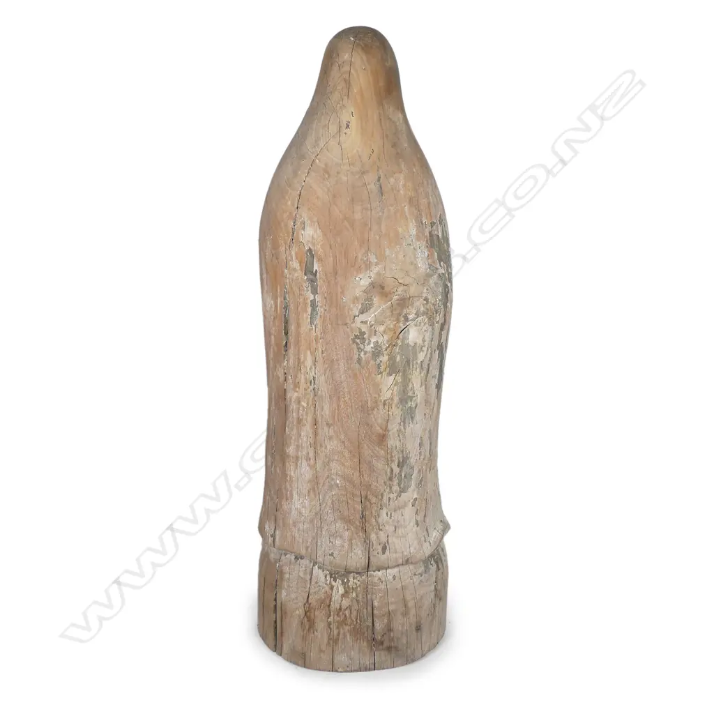 A carved wood statuette of the Virgin Mary Image 1++