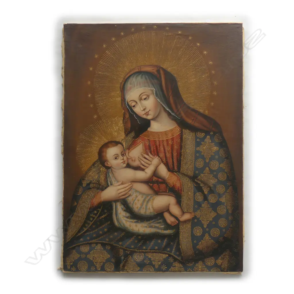 A vintage South American religious painting Image 1++