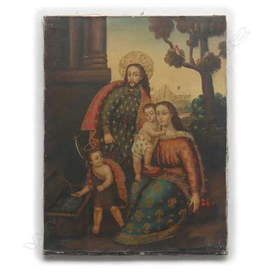A vintage South American religious painting