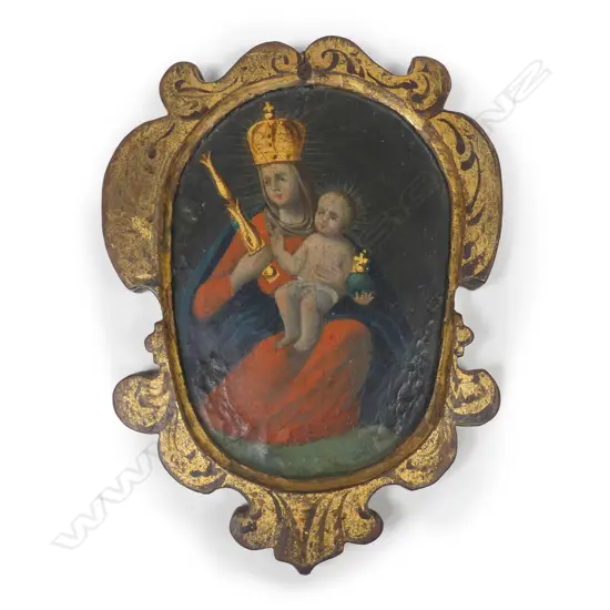 An antique wooden icon