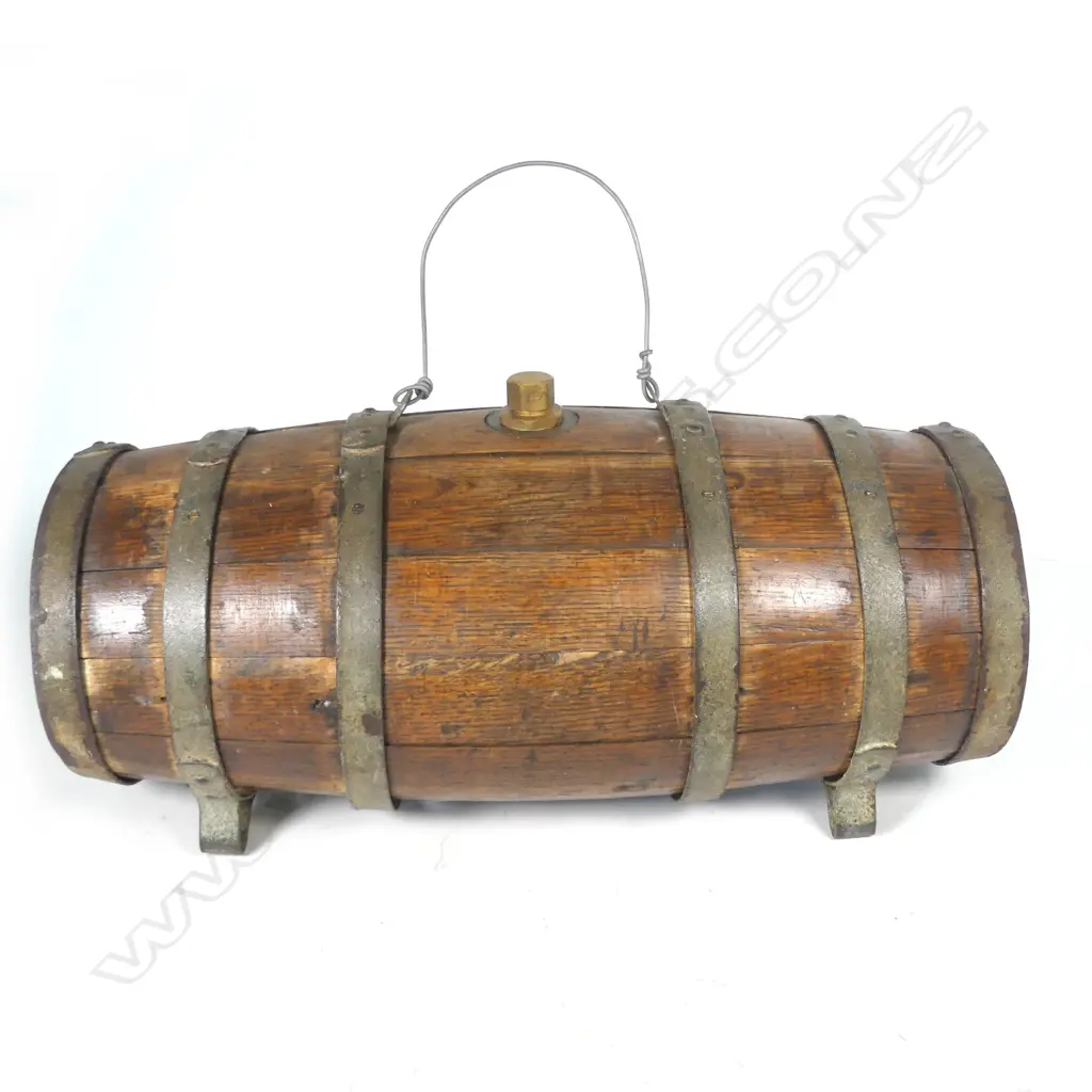A 19thC iron bound oak water barrel Image 1++