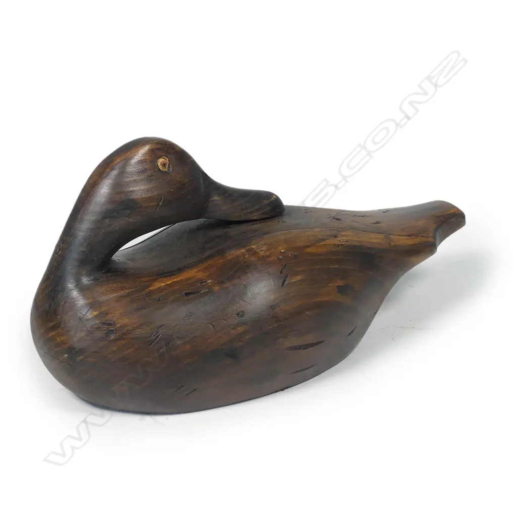 A 12" hand carved duck decoy Image 1++
