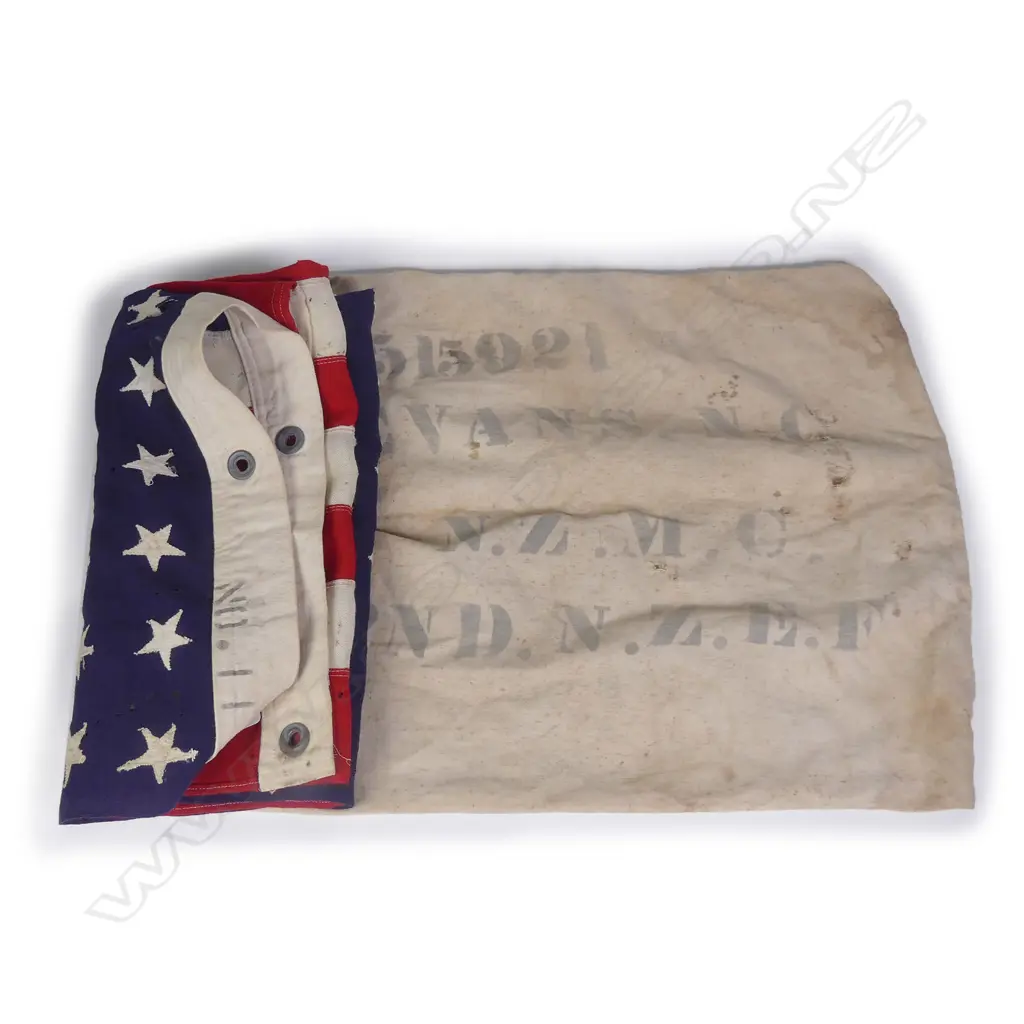 A WWII American flag in N.Z.E.F. named bag Image 1++