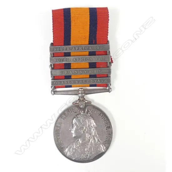 Queen South Africa medal [1899-1902] to ' 4538 TPR. H. Ibbotson 7th N.Z.LAND MR.'
