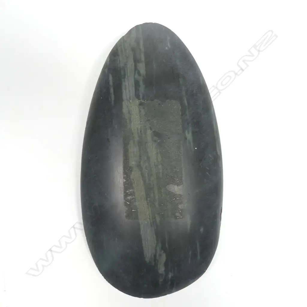 An old New Guinea stone adze blade of swollen ovoid form Image 1++