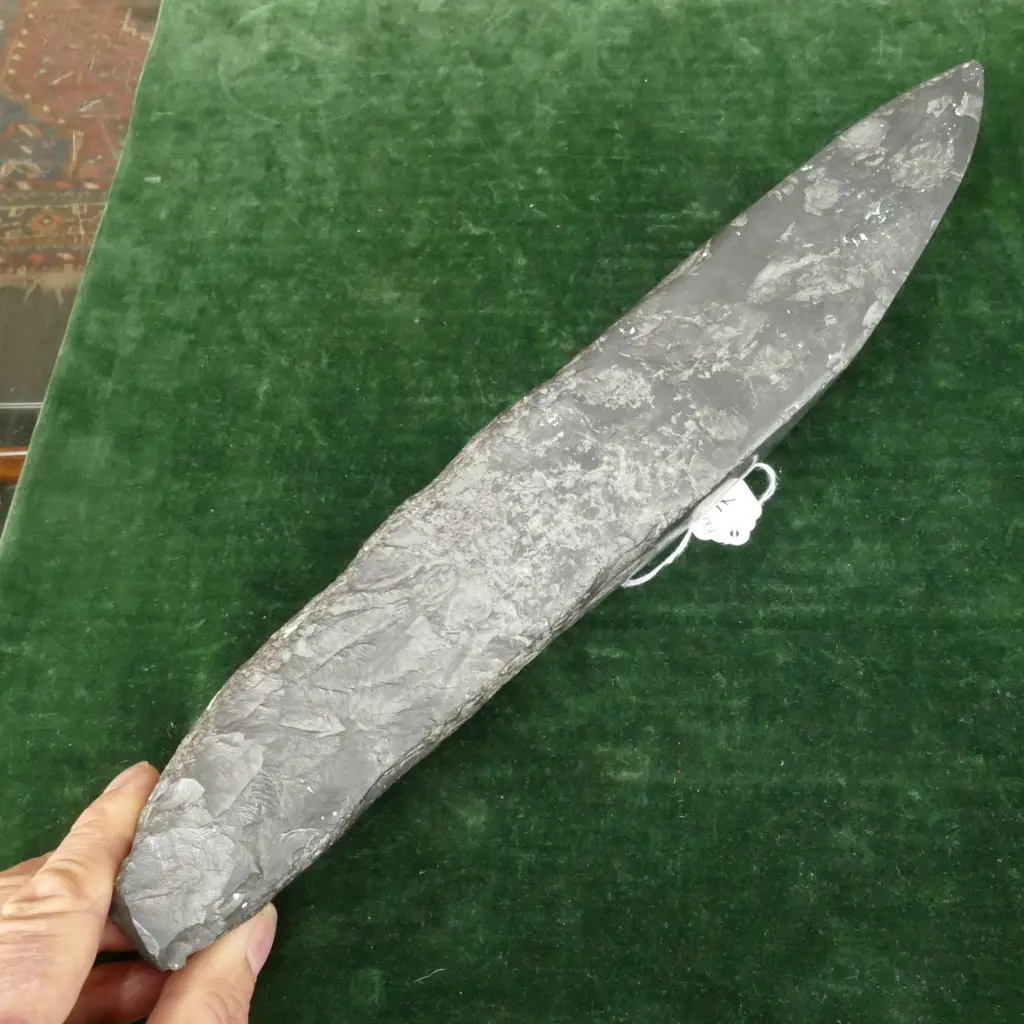 A large and impressive pre-European black basalt toki (adze) Image 1++