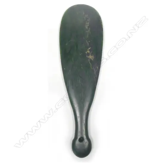 A 19thC large and impressive Maori pounamu mere