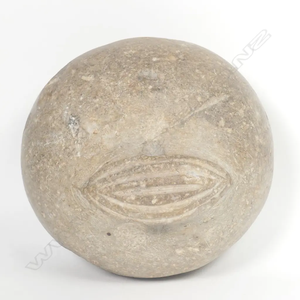 An old Maori notch topped stone sinker Image 1++