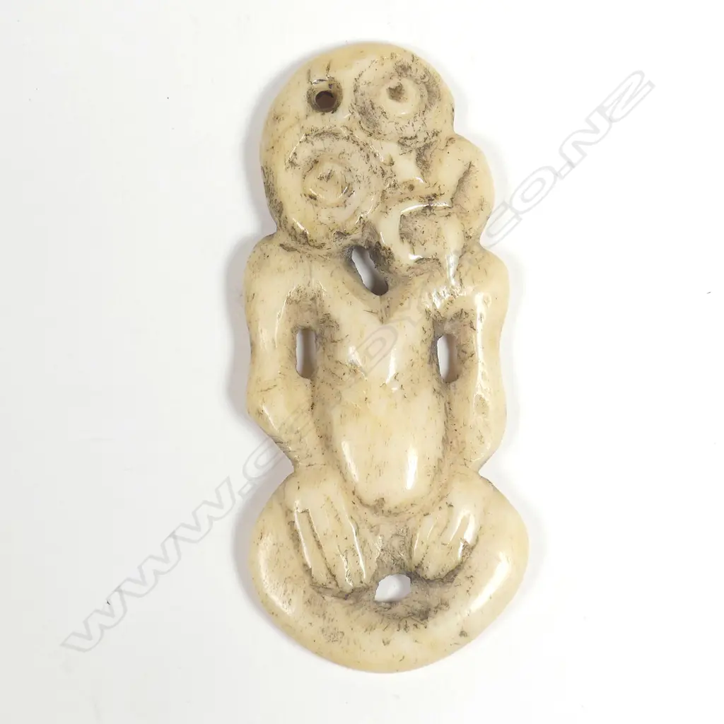 A Maori whalebone hei tiki Image 1++