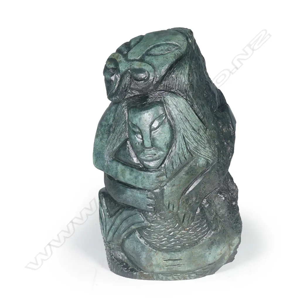 A Maori carved pounamu boulder Image 1++