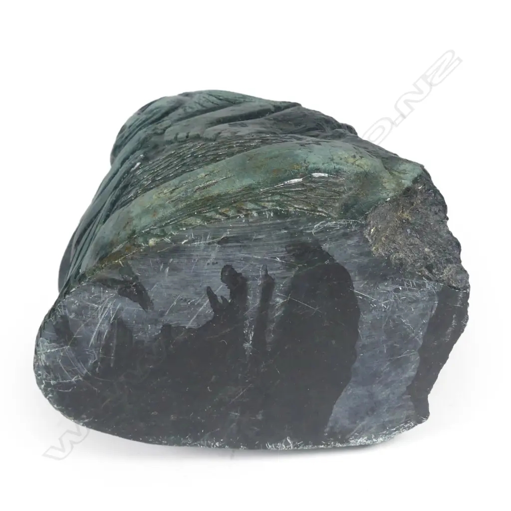 A Maori carved pounamu boulder Image 1++