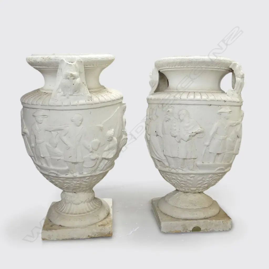 A pair of large 19thC George Boyd pedestal garden urns Image 1++