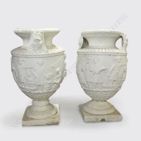 A pair of large 19thC George Boyd pedestal garden urns