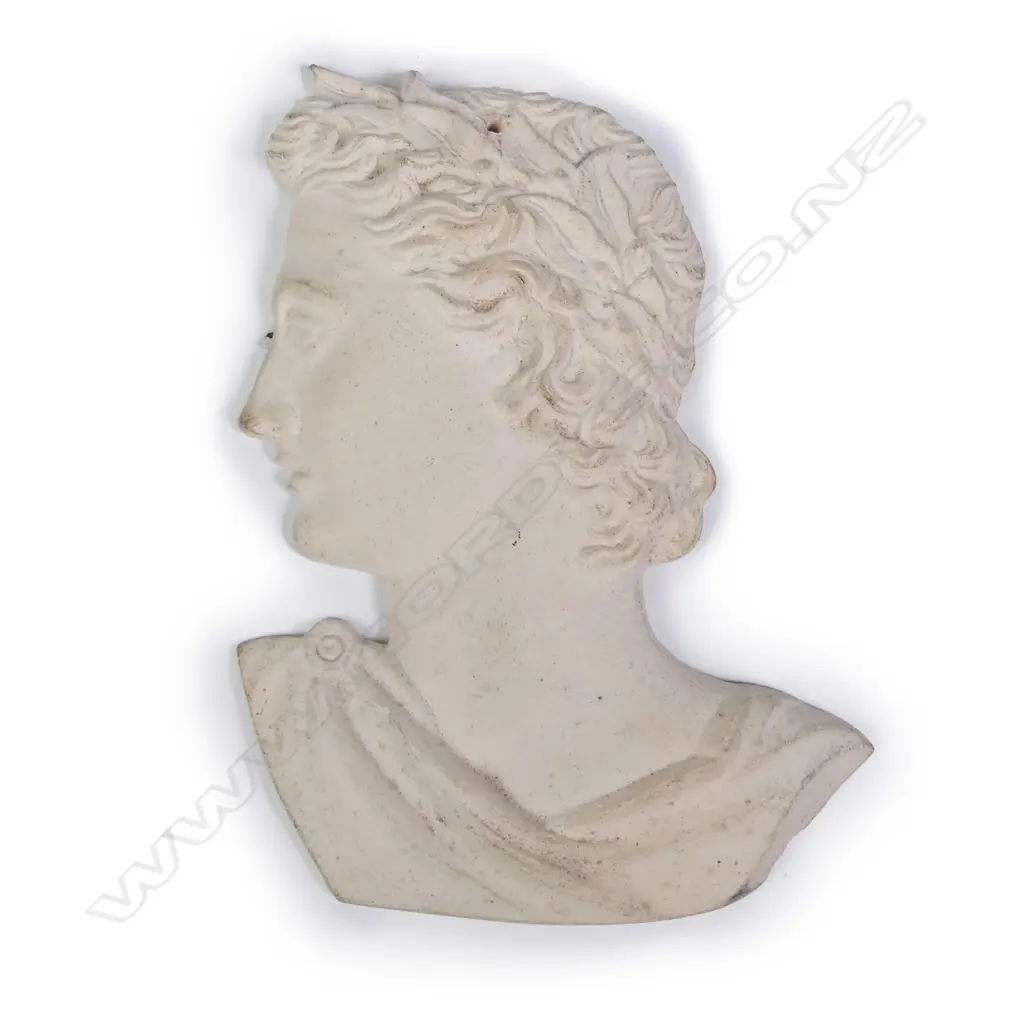 A Jack Hutchison pottery cast wall mask of a classical gent in profile Image 1++