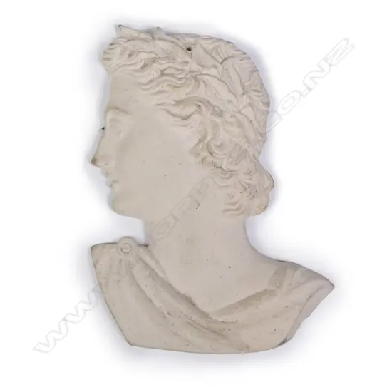 A Jack Hutchison pottery cast wall mask of a classical gent in profile