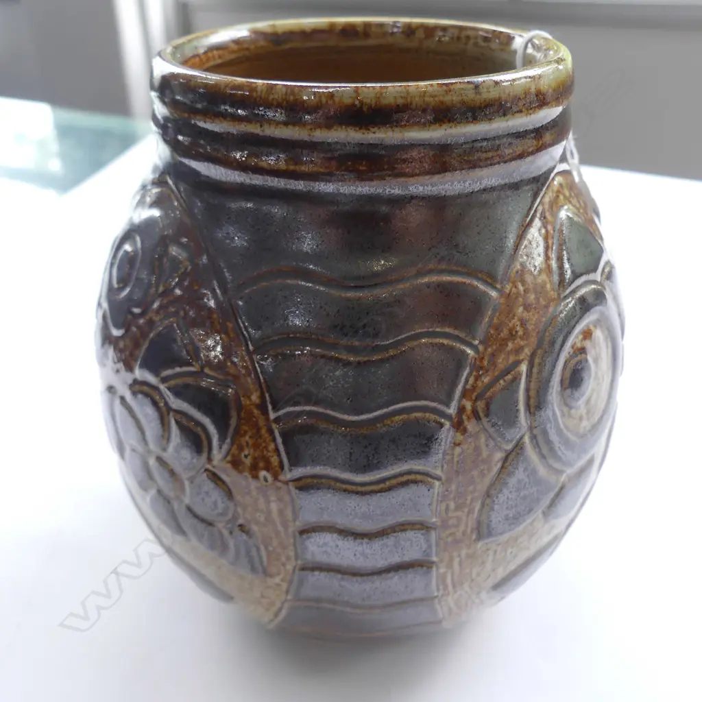 An exceptional Olive Jones Art Deco salt glazed vase Image 1++