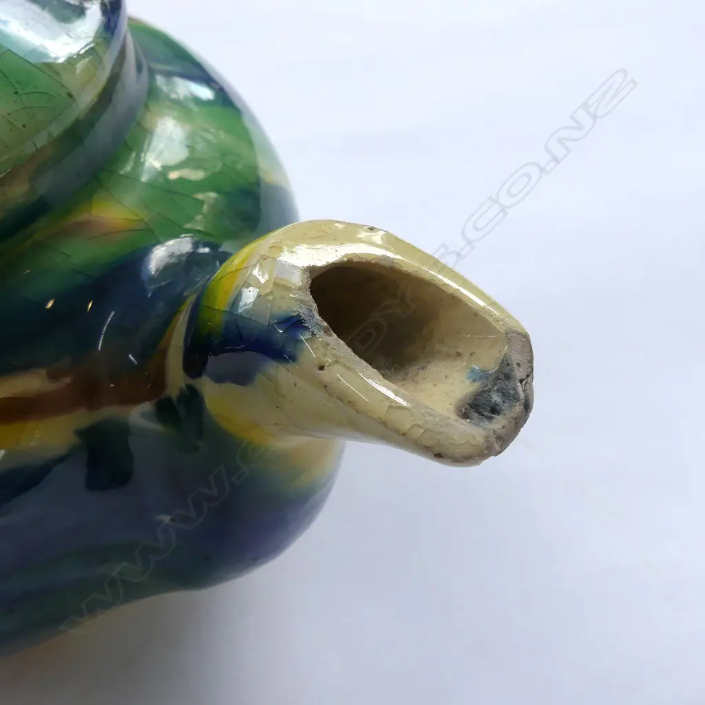 A rare Jova Rancich majolica glazed teapot Image 1++