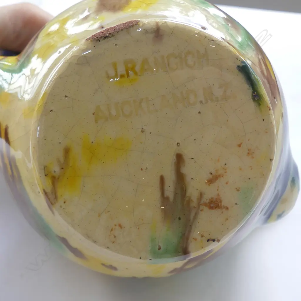 A rare Jova Rancich majolica glazed teapot Image 1++