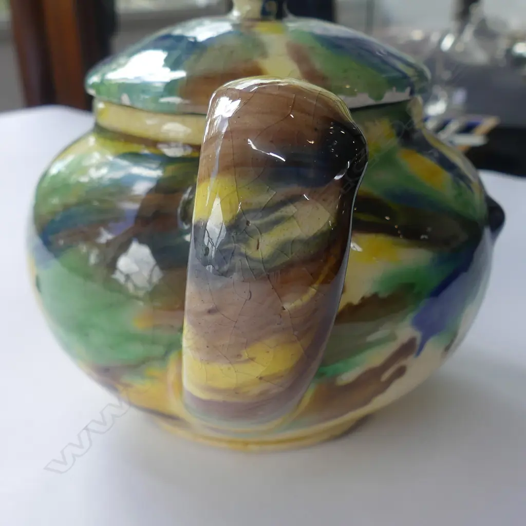 A rare Jova Rancich majolica glazed teapot Image 1++