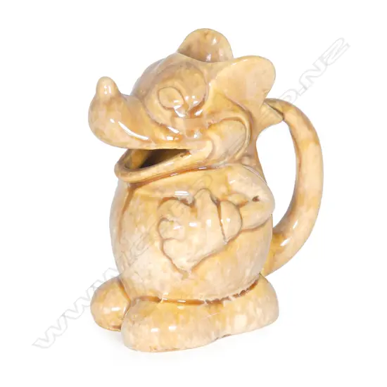 A Crown Lynn trickle glaze Mickey Mouse jug