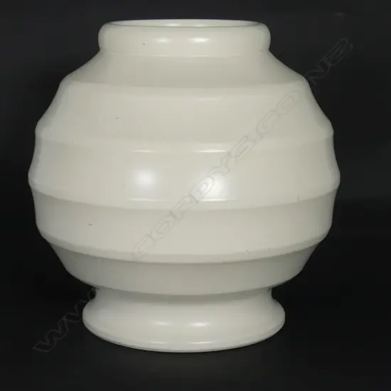 A Crown Lynn 'Hand Potted' white glazed vase