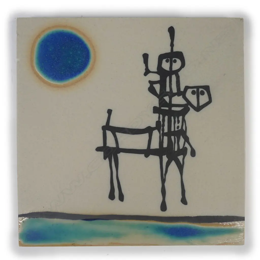 A Ted Dutch 'Horseman' glazed tile Image 1++