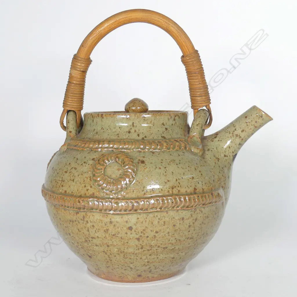 A large Mirek Smisek teapot with cane handle Image 1++