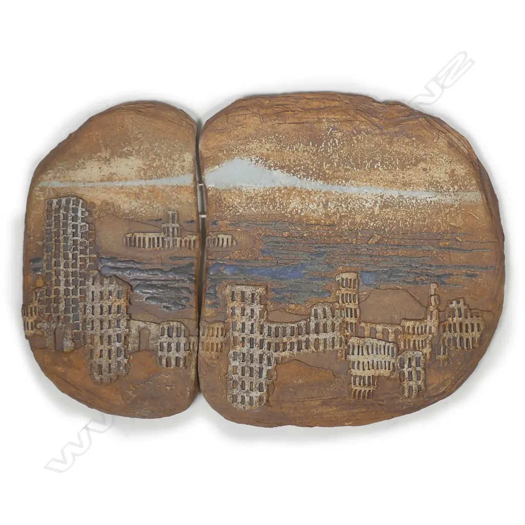 A Doris Dutch pottery diptych wall panel Image 1++