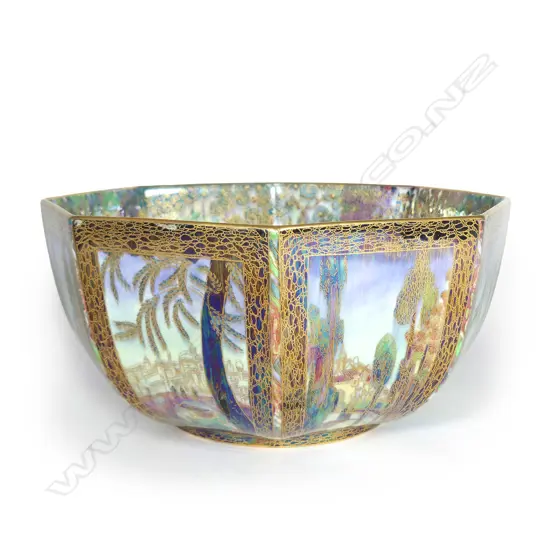 A large octagonal Wedgwood Fairyland lustre bowl by Daisy Makeig-Jones