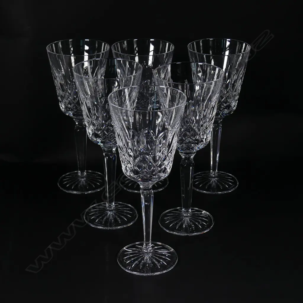 A set of six Waterford 'Lismore' tall wine glasses Image 1++