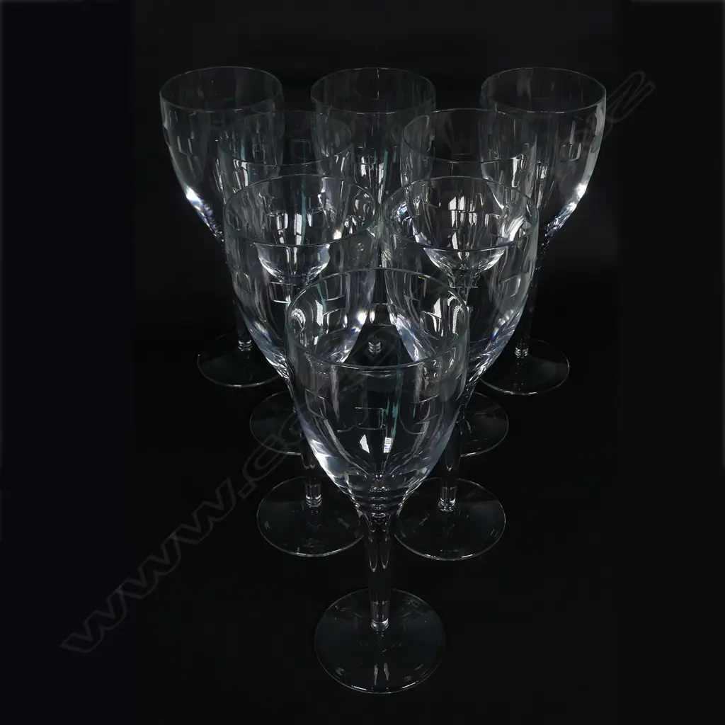 Eight Waterford Geo red wine glasses Image 1++