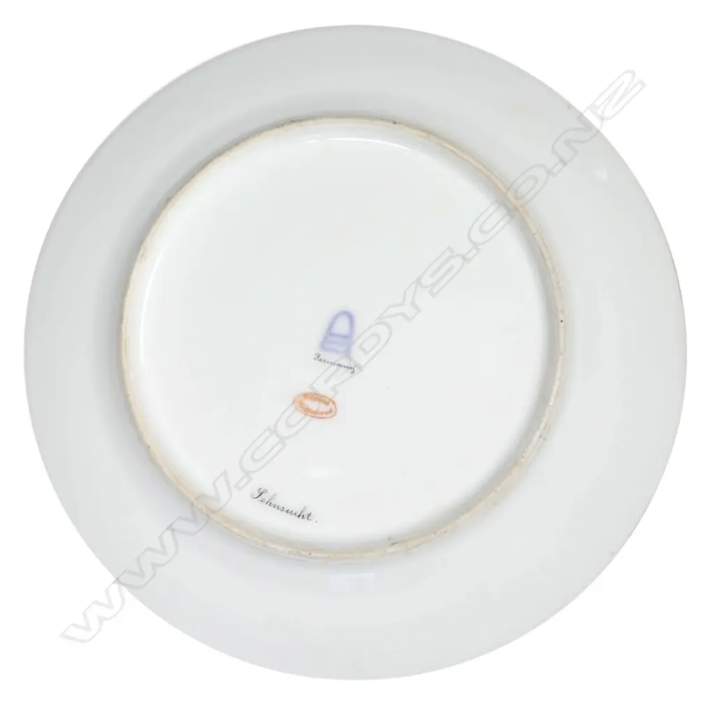 A Vienna circular cabinet plate titled Sehnsucht (Nostalgia) Image 1++