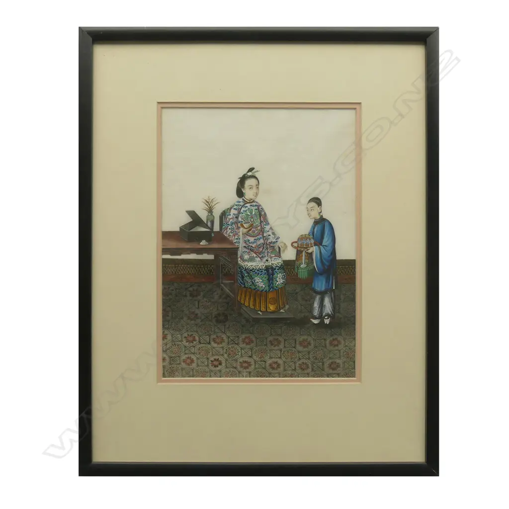 Three China Trade paintings on rice paper Image 1++