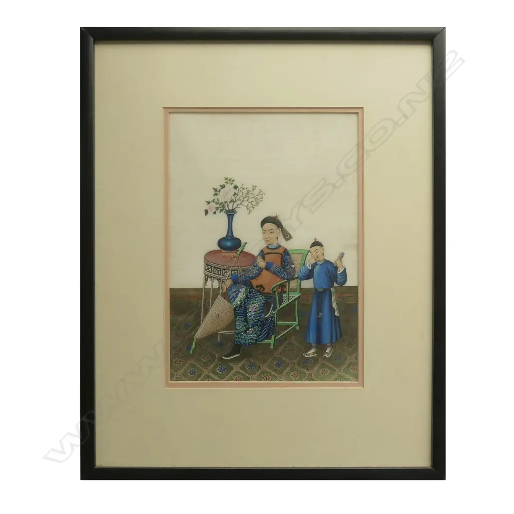 Three China Trade paintings on rice paper Image 1++